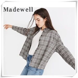 MADEWELL Plaid Westlake Shirt in Gray Menswear Plaid Size S Style #MA837